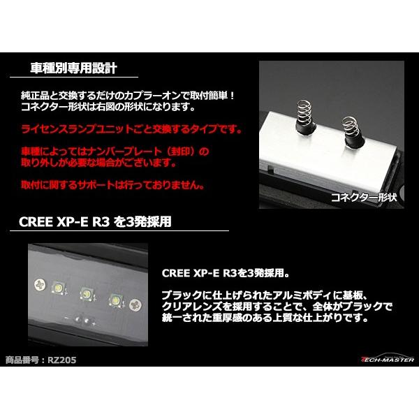 アウディ A3 S3 A4 S4 A5 S5 A6 S6 RS6 A8 S8 Q7 CREE製LED ライセンスランプ ナンバー灯 2個セット RZ205 | Audi | 02