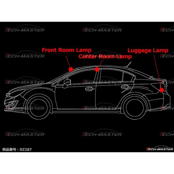爆光LEDルームランプ インプレッサGE/GH WRX STi GRB/GRF/GVB/GVF スポーツG4/GP/GJ XV/GP7 アイサイト非装着車 SJフォレスターにも RZ287 | スバル XV | 03