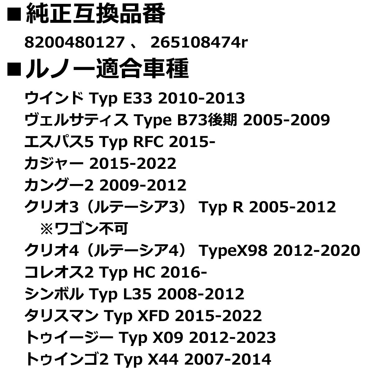 LEDライセンスランプ ウインド / カングー2 / クリオ3/4 / トゥインゴ2