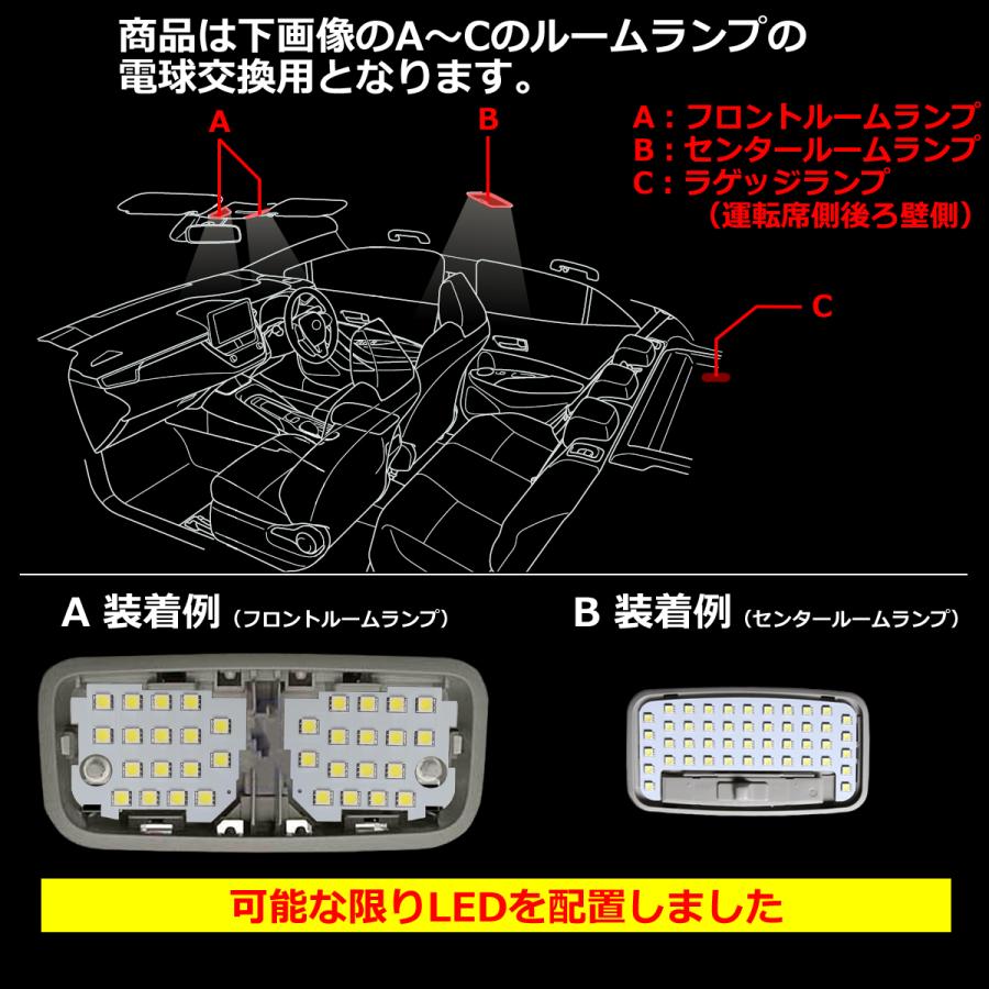 爆光 LEDルームランプ 160系 カローラフィールダー E16# ホワイト トヨタ RZ487 | カローラ | 02