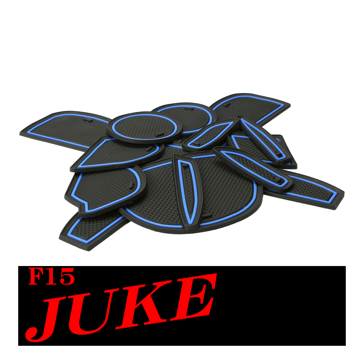 ジューク F15 ドアポケットマット 12点セット 滑り止め ラバーマット インテリア 防水 水洗い 内装 パーツ キズ防止 | ジューク | 01