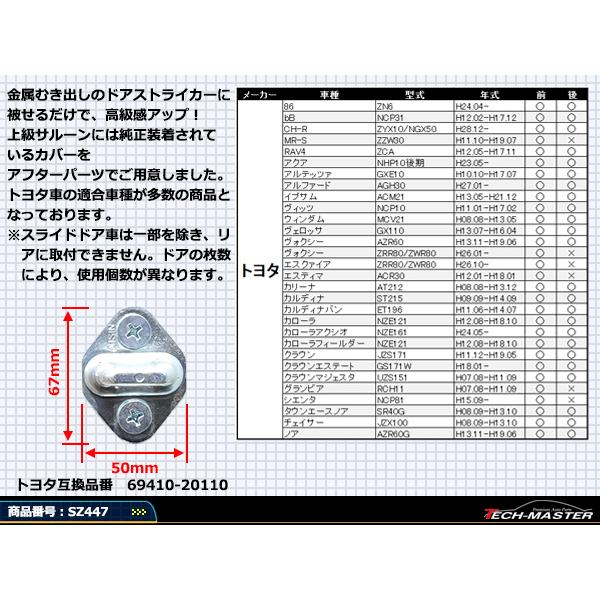 汎用 ドア ストライカー カバー ZN8 GR86 90系 ノア ヴォクシー トヨタ 対応車種多数 SZ447 | トヨタ | 02