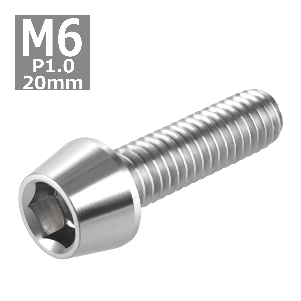 キャップボルト M6×20mm P1.0 テーパーヘッド ステンレス シルバーカラー 1個 TB0014 | ブランド登録なし | 03