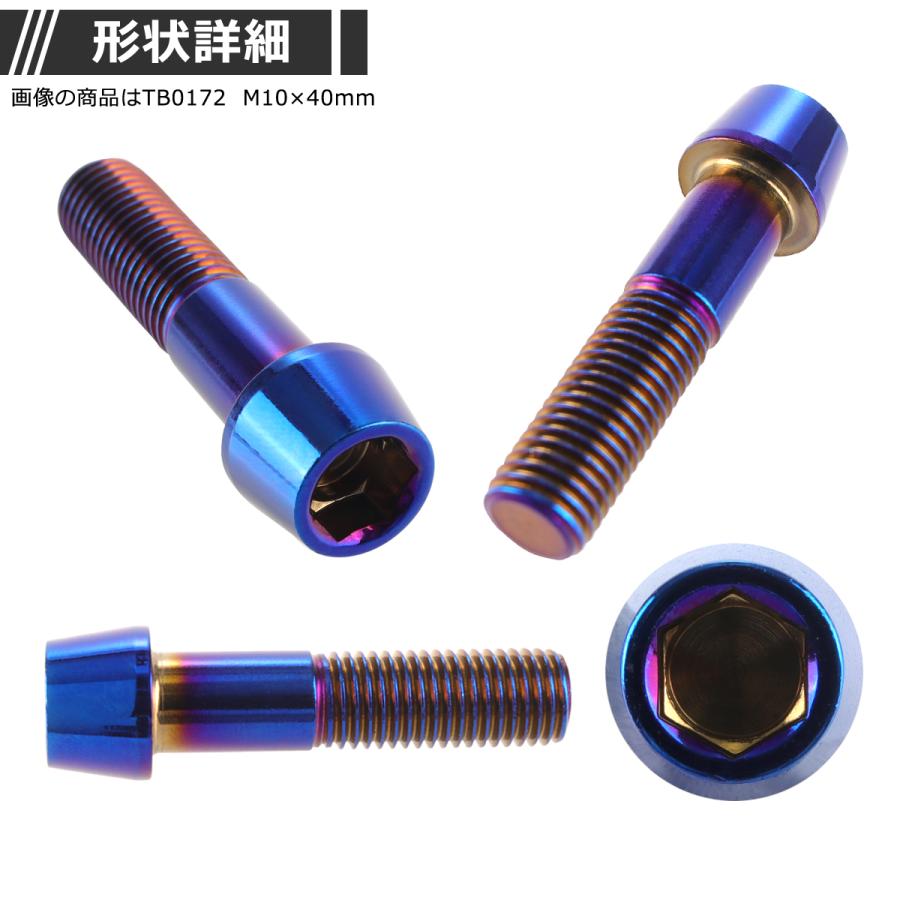 キャップボルト M10×60mm P1.25 テーパーヘッド ステンレス 焼きチタンカラー 1個 TB0176 | ブランド登録なし | 01