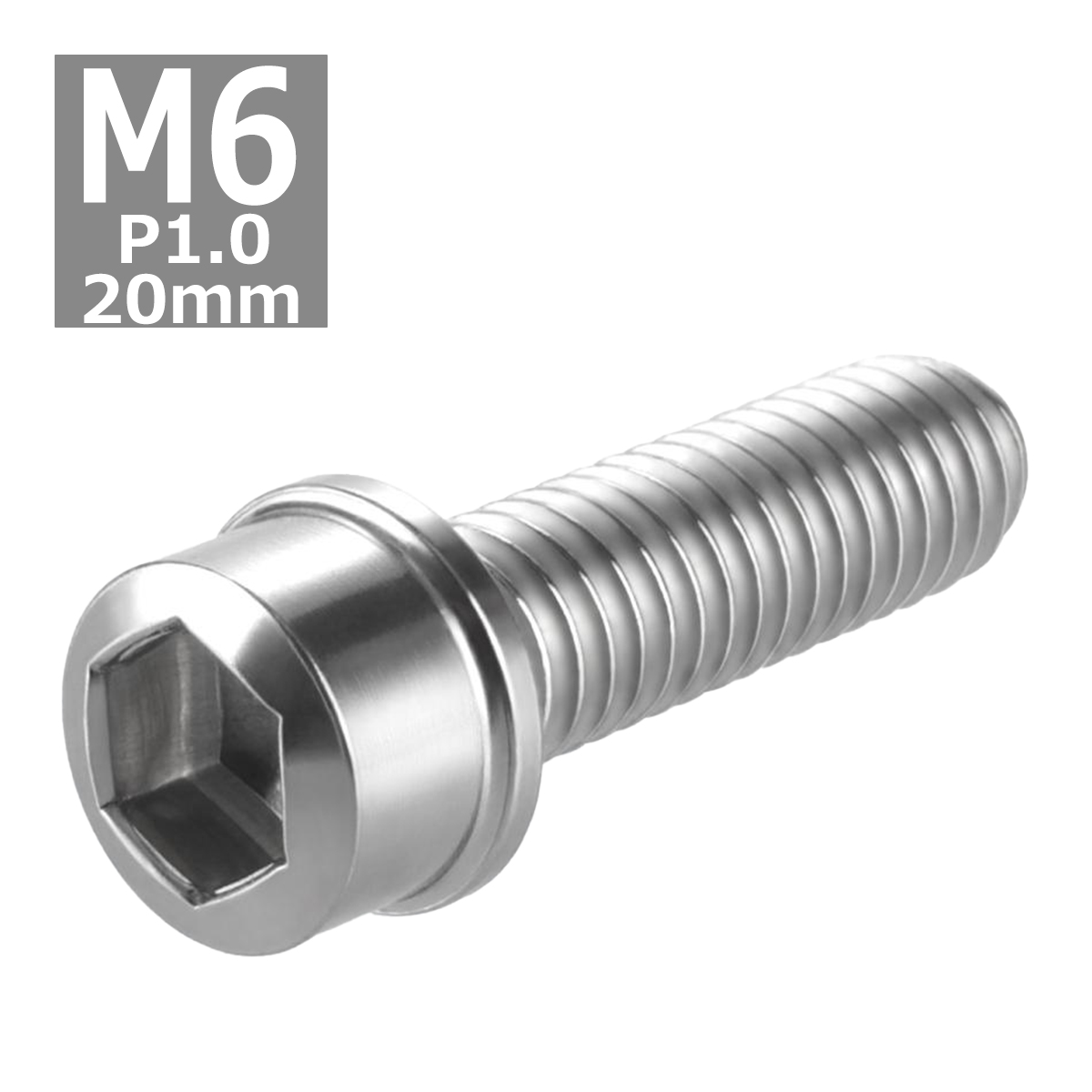キャップボルト M6×20mm P1.0 スリムヘッド ステンレス シルバーカラー 1個 TB0191 | ブランド登録なし | 03