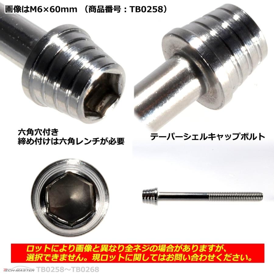 キャップボルト M6×75mm P1.0 テーパーシェル ステンレス シルバー 1個 TB0261 | ブランド登録なし | 02