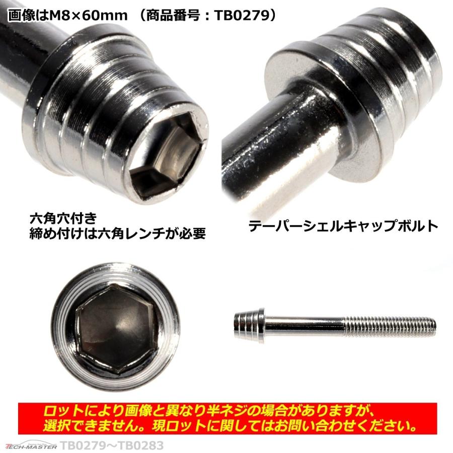 キャップボルト M8×60mm P1.25 テーパーシェル ステンレス シルバー 1個 TB0279 | ブランド登録なし | 02
