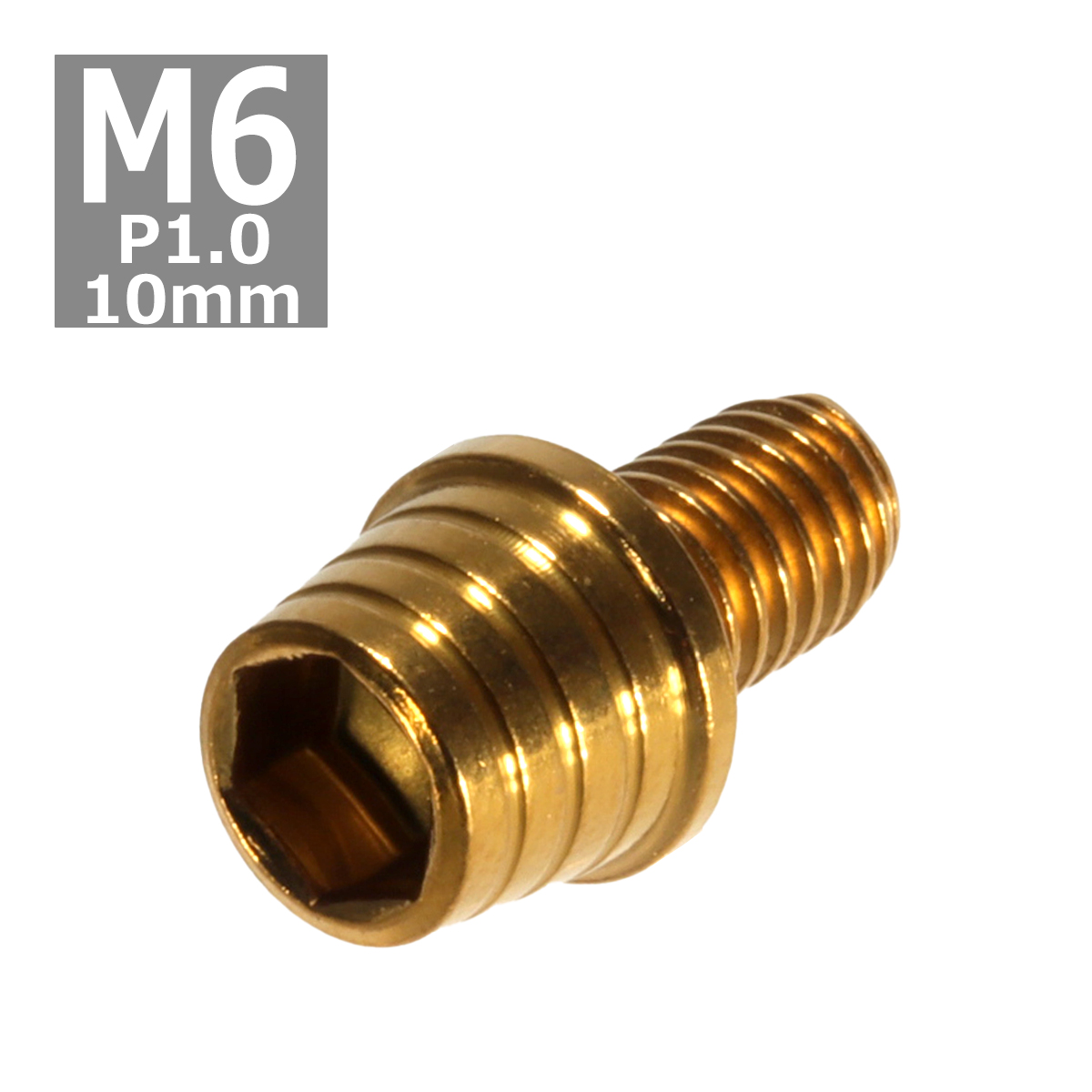 キャップボルト M6×10mm P1.0 テーパーシェル ステンレス ゴールド 1個 TB0306 | ブランド登録なし