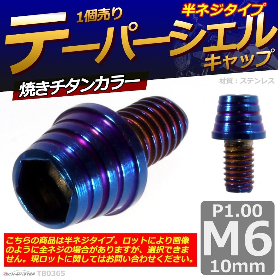 キャップボルト M6×10mm P1.0 テーパーシェル ステンレス 焼きチタンカラー 1個 TB0365 | ブランド登録なし | 01