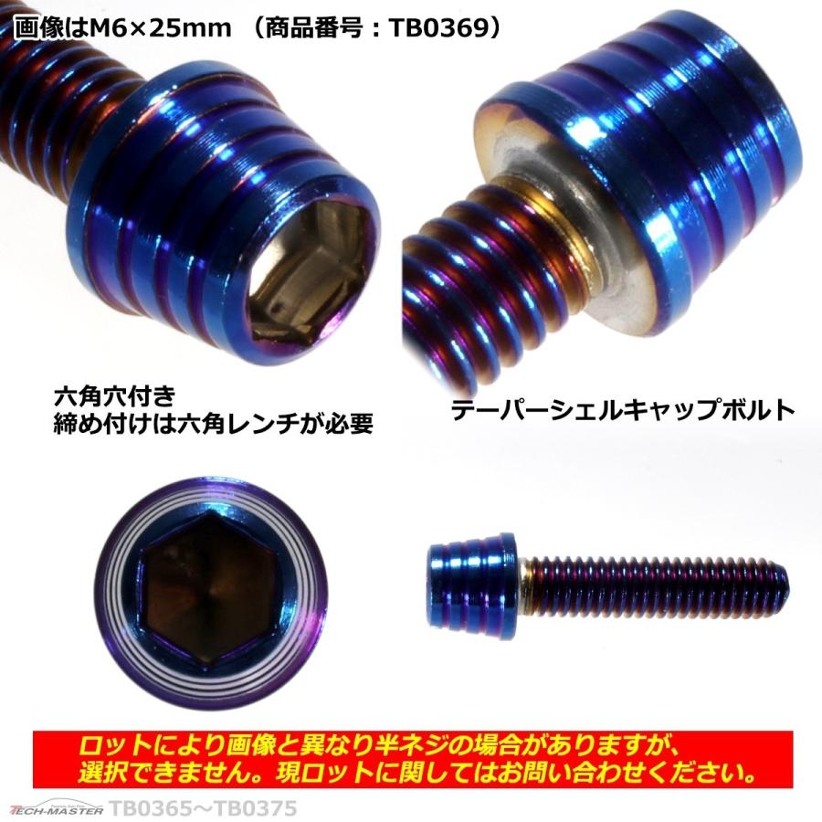 キャップボルト M6×10mm P1.0 テーパーシェル ステンレス 焼きチタンカラー 1個 TB0365 | ブランド登録なし | 02