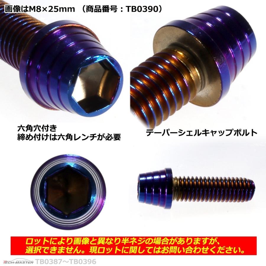 キャップボルト M8×20mm P1.25 テーパーシェル ステンレス 焼きチタンカラー 1個 TB0389 | ブランド登録なし | 02