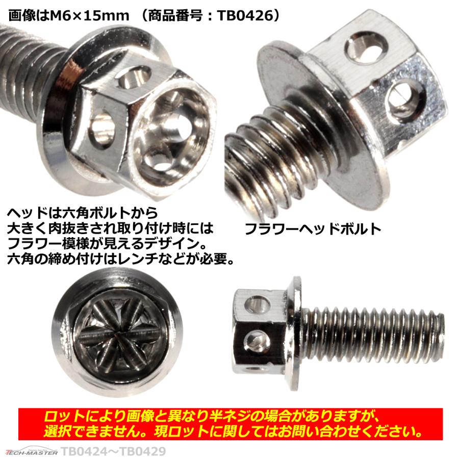 六角ボルト M6×15mm P1.0 フラワーヘッド ステンレス シルバー 1個 TB0426 | ブランド登録なし | 02