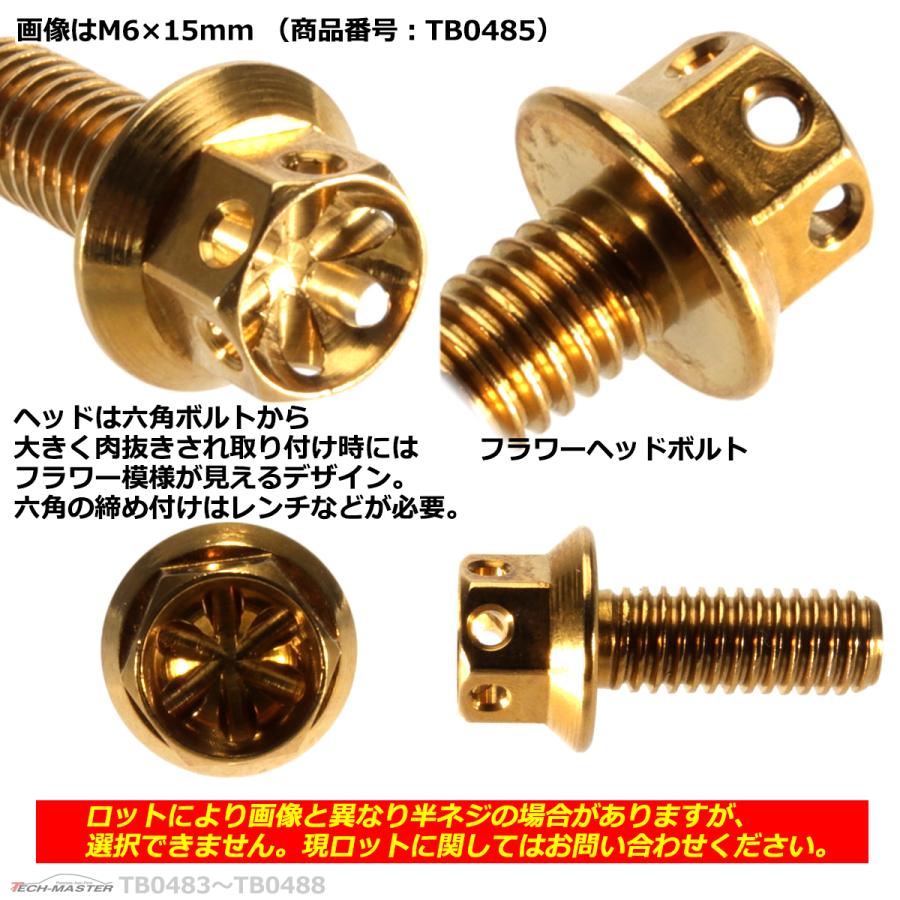 六角ボルト M6×30mm P1.0 フラワーヘッド ステンレス ゴールド 1個 TB0488 | ブランド登録なし | 02