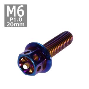 六角ボルト M6×20mm P1.0 フラワーヘッド ステンレス 焼きチタンカラー 1個 TB0545