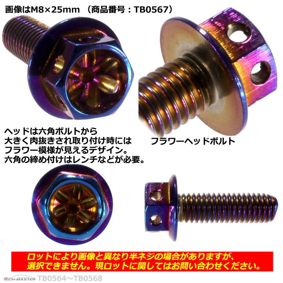 六角ボルト M8×25mm P1.25 フラワーヘッド ステンレス 焼きチタンカラー 1個 TB0567 | ブランド登録なし | 02
