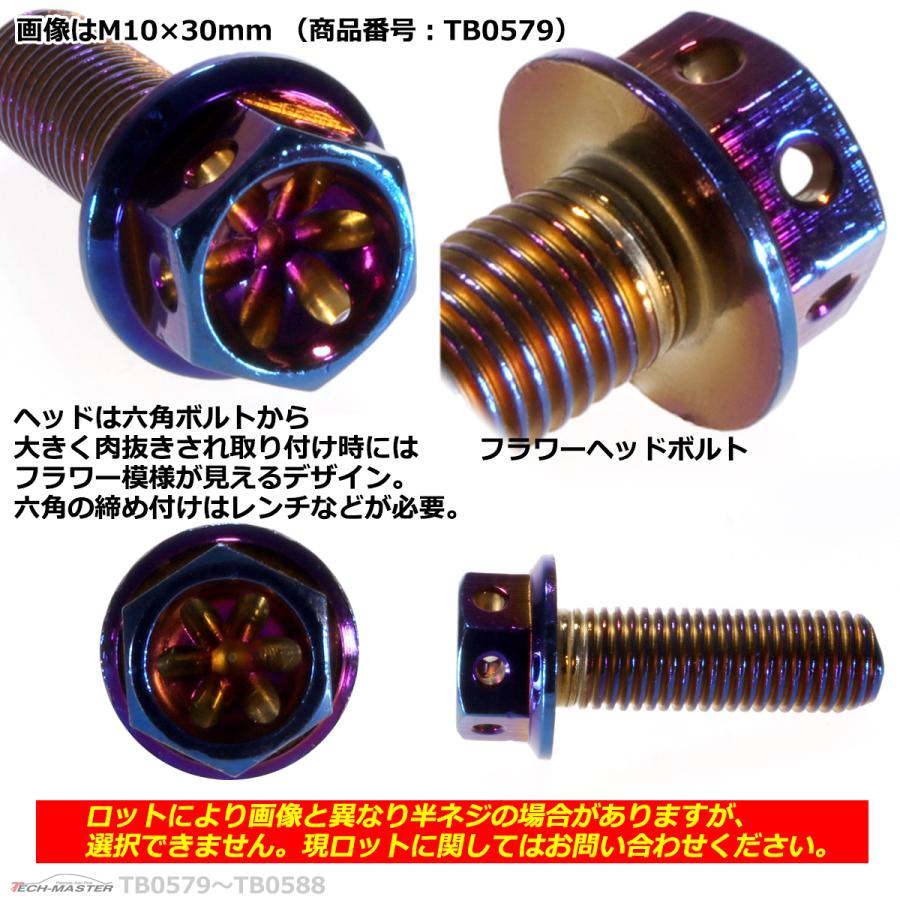 六角ボルト M10×55mm P1.25 フラワーヘッド ステンレス 焼きチタンカラー 1個 TB0588 | ブランド登録なし | 02