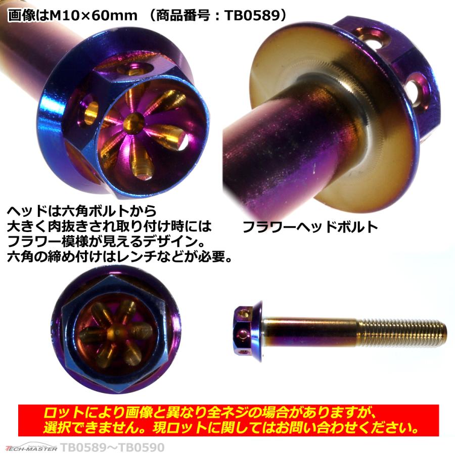六角ボルト M10×65mm P1.25 フラワーヘッド ステンレス 焼きチタンカラー 1個 TB0590 | ブランド登録なし | 02
