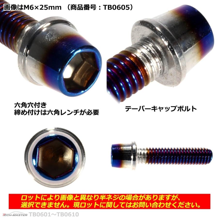 キャップボルト M6×12mm P1.0 テーパー ステンレス シルバー＆焼きチタンカラー 1個 TB0602 | ブランド登録なし | 02