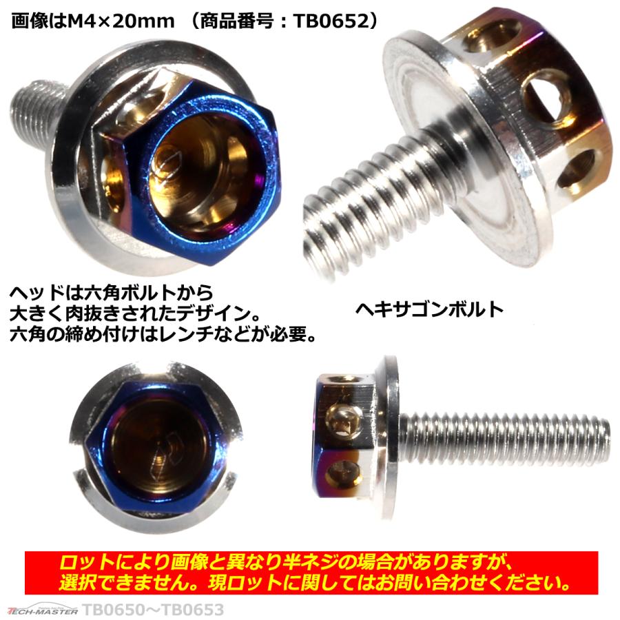 六角ボルト M4×20mm P0.7 ヘキサゴン ステンレス シルバー＆焼きチタンカラー 1個 TB0652 | ブランド登録なし | 02