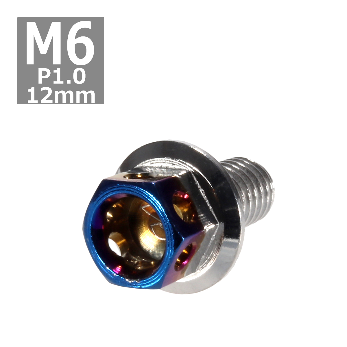 六角ボルト M6×12mm P1.0 ヘキサゴン ステンレス シルバー＆焼きチタンカラー 1個 TB0661 | ブランド登録なし