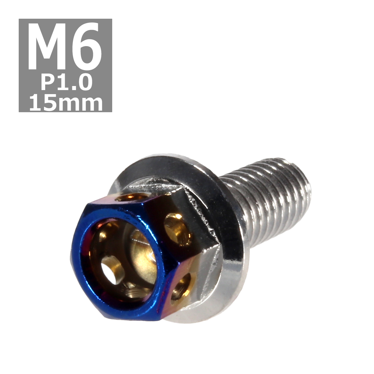 六角ボルト M6×15mm P1.0 ヘキサゴン ステンレス シルバー＆焼きチタンカラー 1個 TB0662 | ブランド登録なし