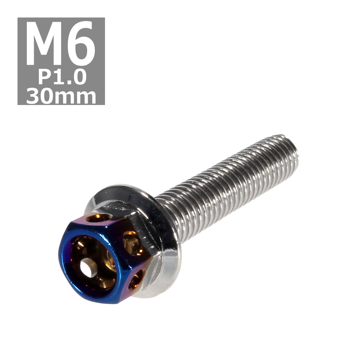六角ボルト M6×30mm P1.0 ヘキサゴン ステンレス シルバー＆焼きチタンカラー 1個 TB0665 | ブランド登録なし