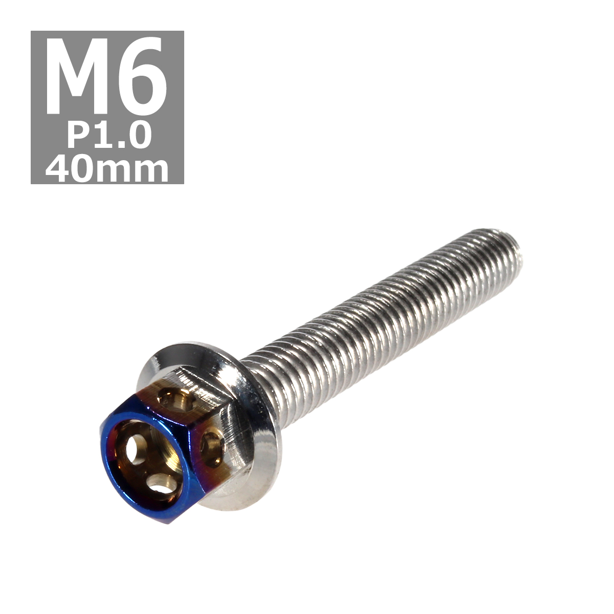 六角ボルト M6×40mm P1.0 ヘキサゴン ステンレス シルバー＆焼きチタンカラー 1個 TB0667 | ブランド登録なし