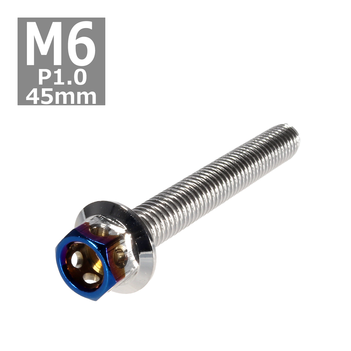 六角ボルト M6×45mm P1.0 ヘキサゴン ステンレス シルバー＆焼きチタンカラー 1個 TB0668 | ブランド登録なし