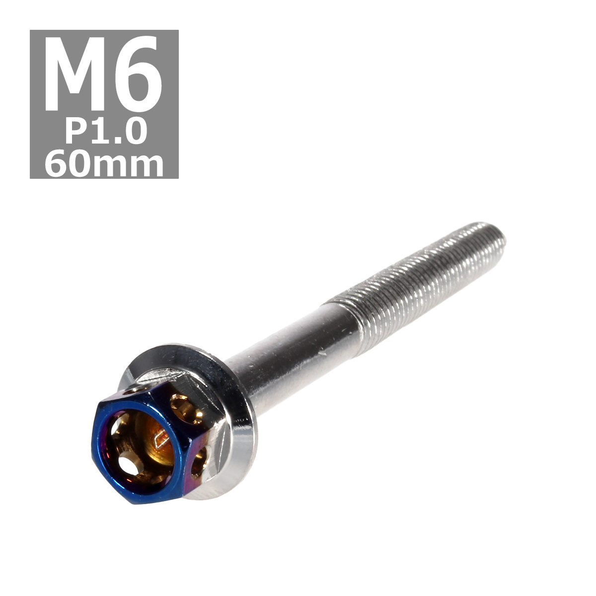 六角ボルト M6×60mm P1.0 ヘキサゴン ステンレス シルバー＆焼きチタンカラー 1個 TB0671 | ブランド登録なし