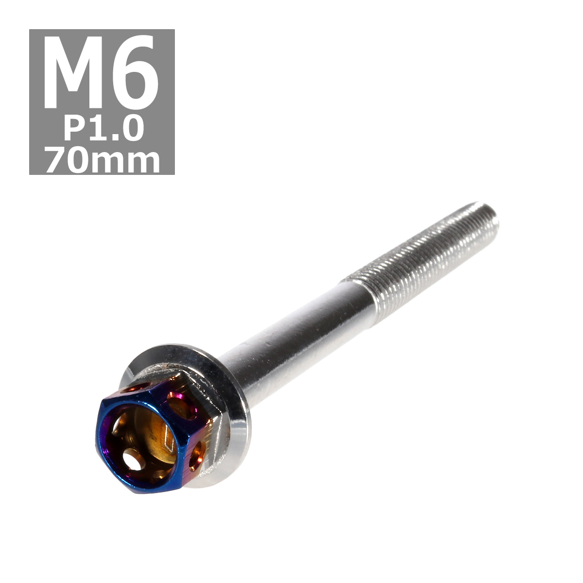 六角ボルト M6×70mm P1.0 ヘキサゴン ステンレス シルバー＆焼きチタンカラー 1個 TB0673 | ブランド登録なし