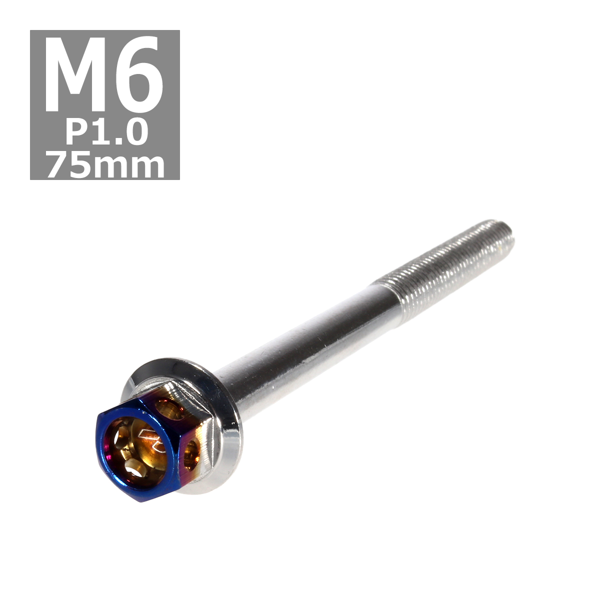 六角ボルト M6×75mm P1.0 ヘキサゴン ステンレス シルバー＆焼きチタンカラー 1個 TB0674 | ブランド登録なし