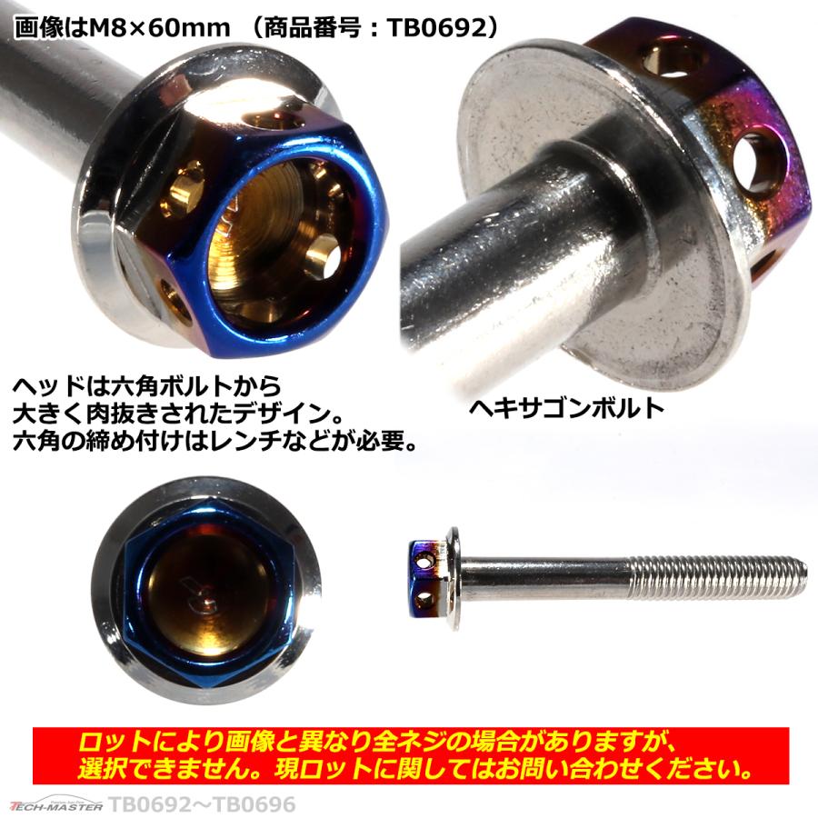 六角ボルト M8×70mm P1.25 ヘキサゴン ステンレス シルバー＆焼きチタンカラー 1個 TB0694 | ブランド登録なし | 02