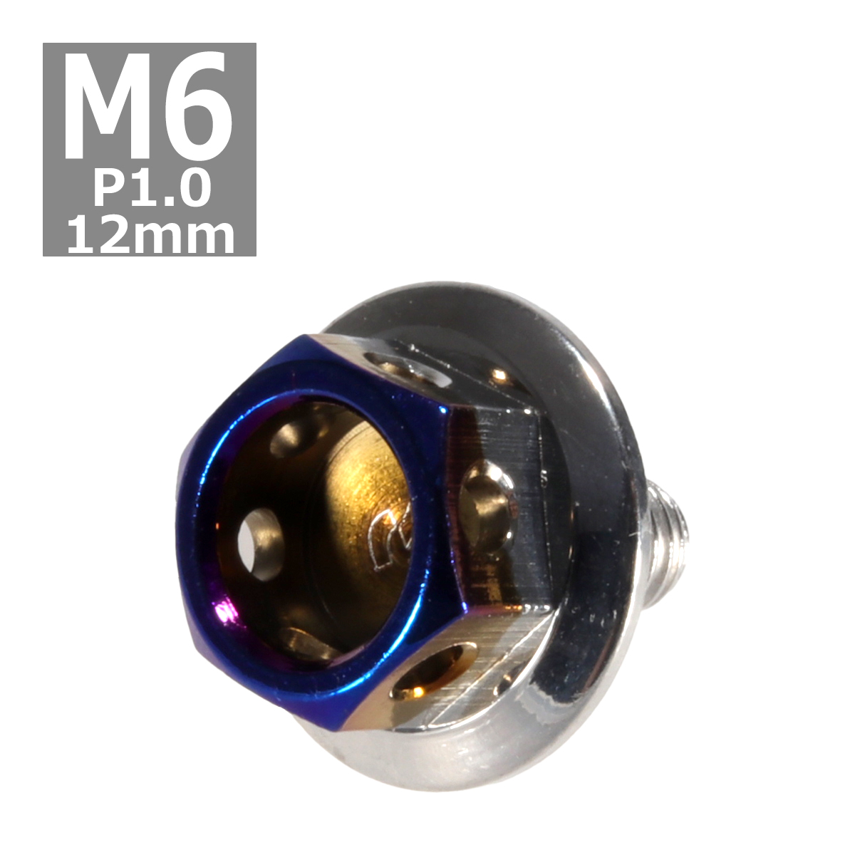 六角ボルト M6×12mm P1.0 ヘキサゴン ワイド ステンレス シルバー＆焼きチタンカラー 1個 TB0710 | ブランド登録なし