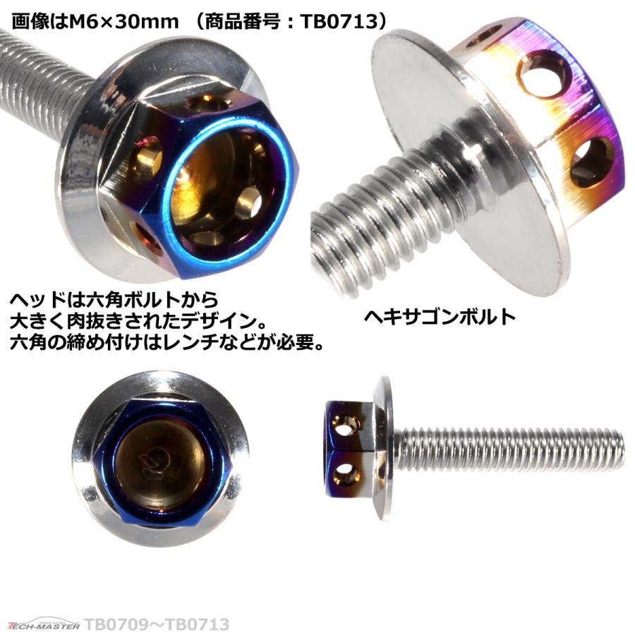 六角ボルト M6×15mm P1.0 ヘキサゴン ワイド ステンレス シルバー＆焼きチタンカラー 1個 TB0711 | ブランド登録なし | 02