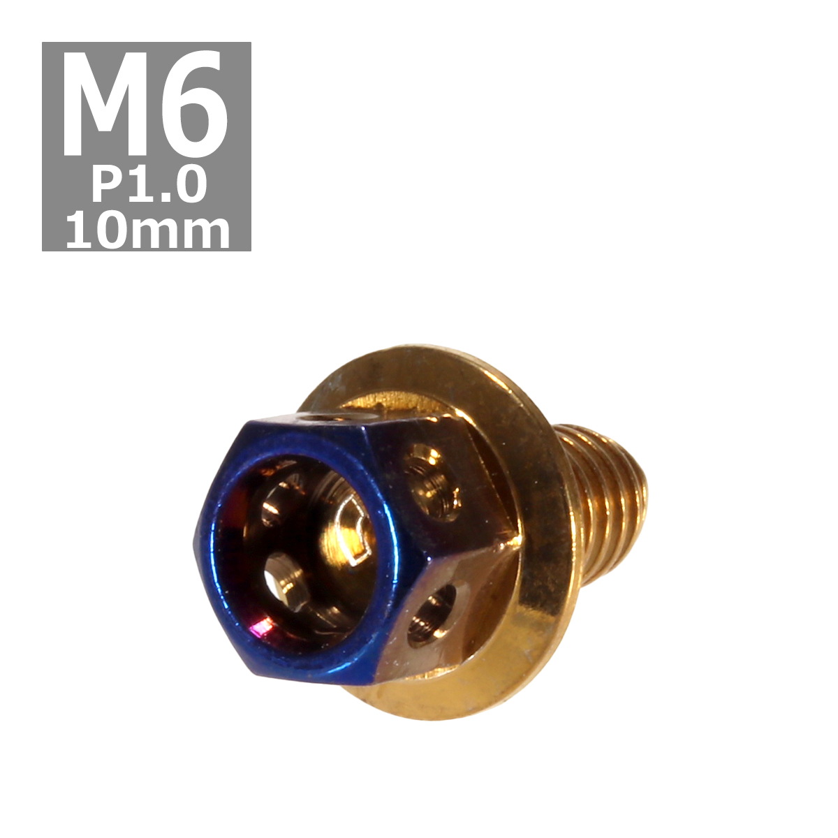 六角ボルト M6×10mm P1.0 ヘキサゴン ステンレス ゴールド＆焼きチタンカラー 1個 TB0783 | ブランド登録なし