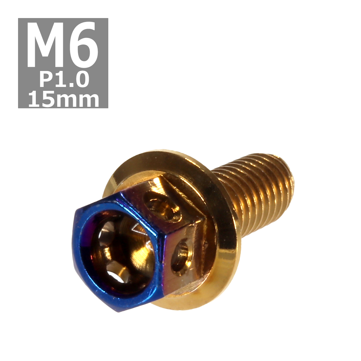 六角ボルト M6×15mm P1.0 ヘキサゴン ステンレス ゴールド＆焼きチタンカラー 1個 TB0785 | ブランド登録なし