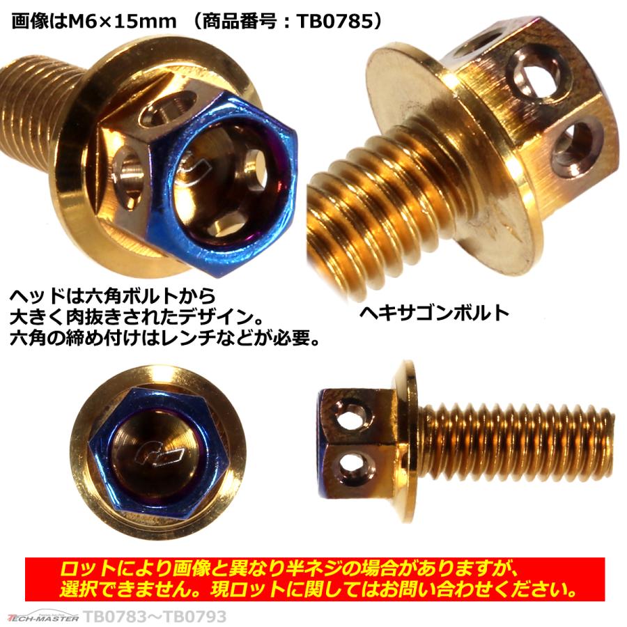 六角ボルト M6×35mm P1.0 ヘキサゴン ステンレス ゴールド＆焼きチタンカラー 1個 TB0789 | ブランド登録なし | 02