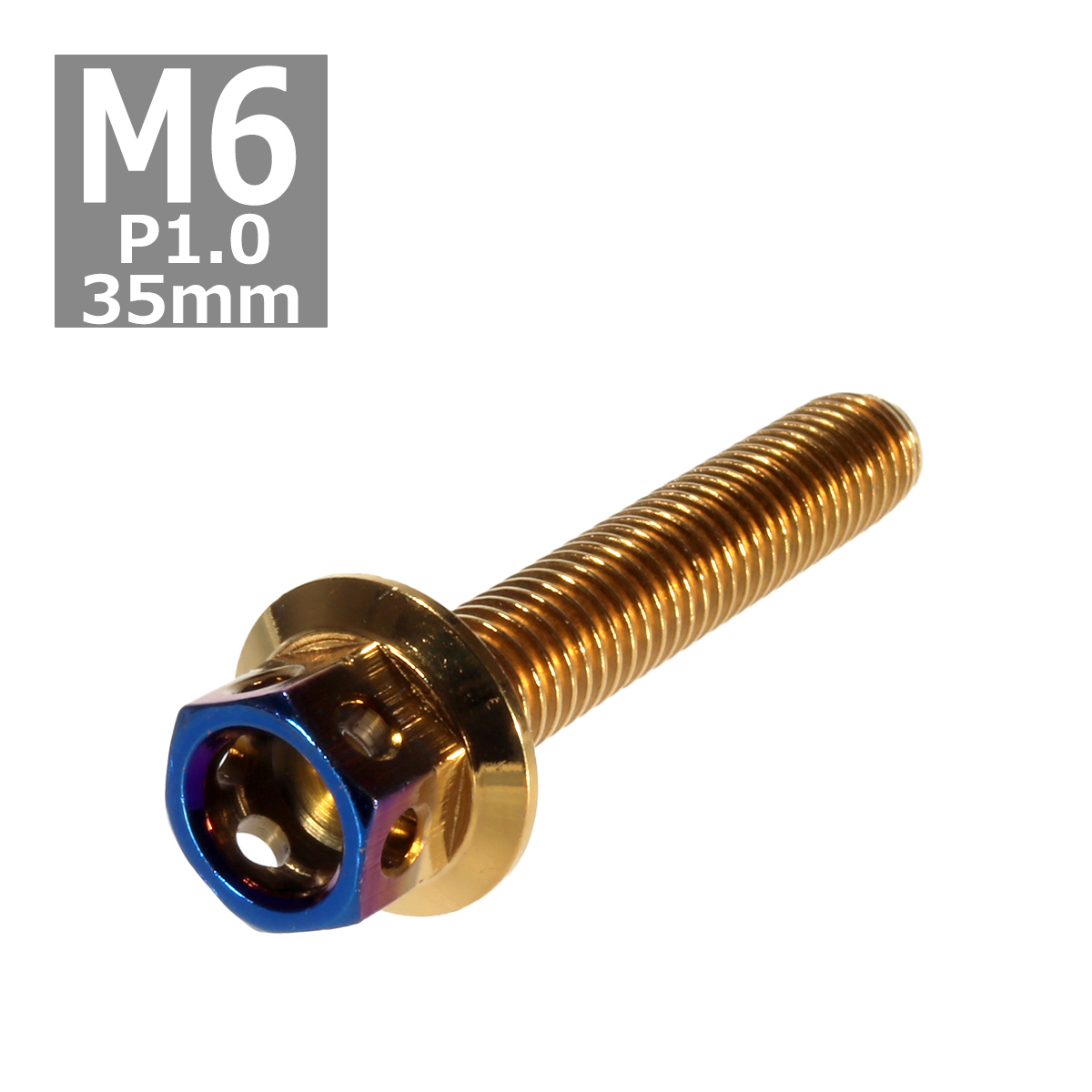 六角ボルト M6×35mm P1.0 ヘキサゴン ステンレス ゴールド＆焼きチタンカラー 1個 TB0789 | ブランド登録なし