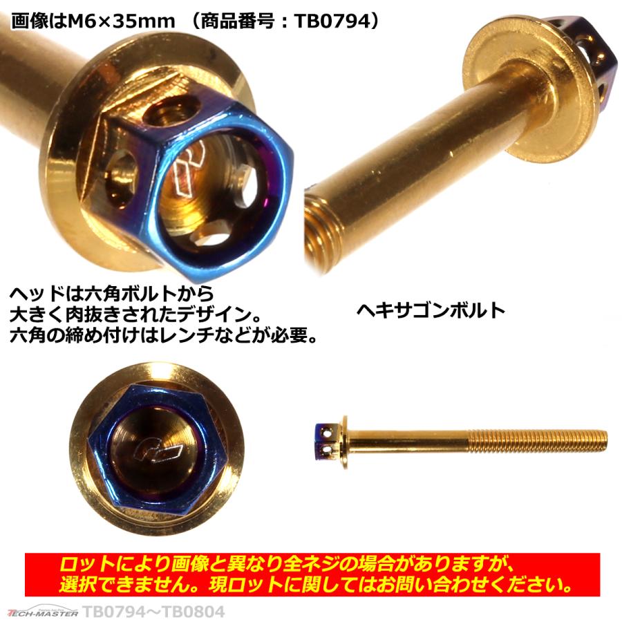六角ボルト M6×90mm P1.0 ヘキサゴン ステンレス ゴールド＆焼きチタンカラー 1個 TB0800 | ブランド登録なし | 02