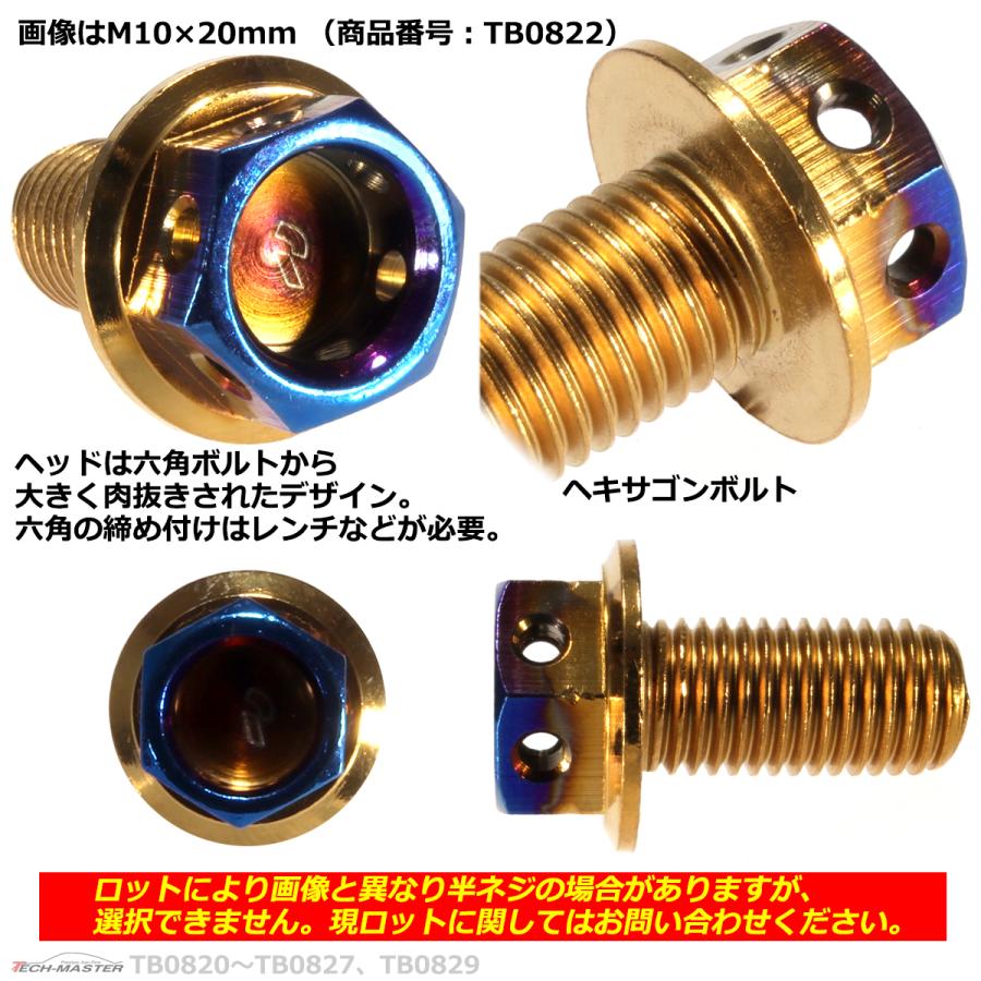 六角ボルト M10×25mm P1.25 ヘキサゴン ステンレス ゴールド＆焼きチタンカラー 1個 TB0823 | ブランド登録なし | 02