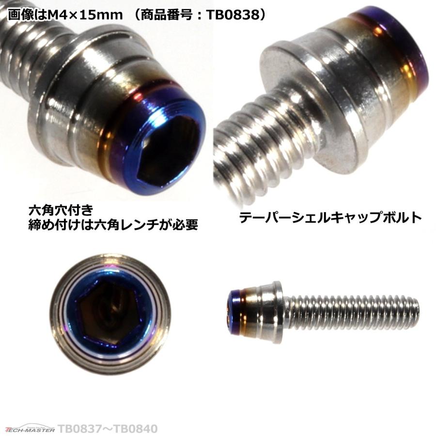 キャップボルト M4×25mm P0.7 テーパーシェル ステンレス シルバー＆焼きチタンカラー 1個 TB0840 | ブランド登録なし | 02