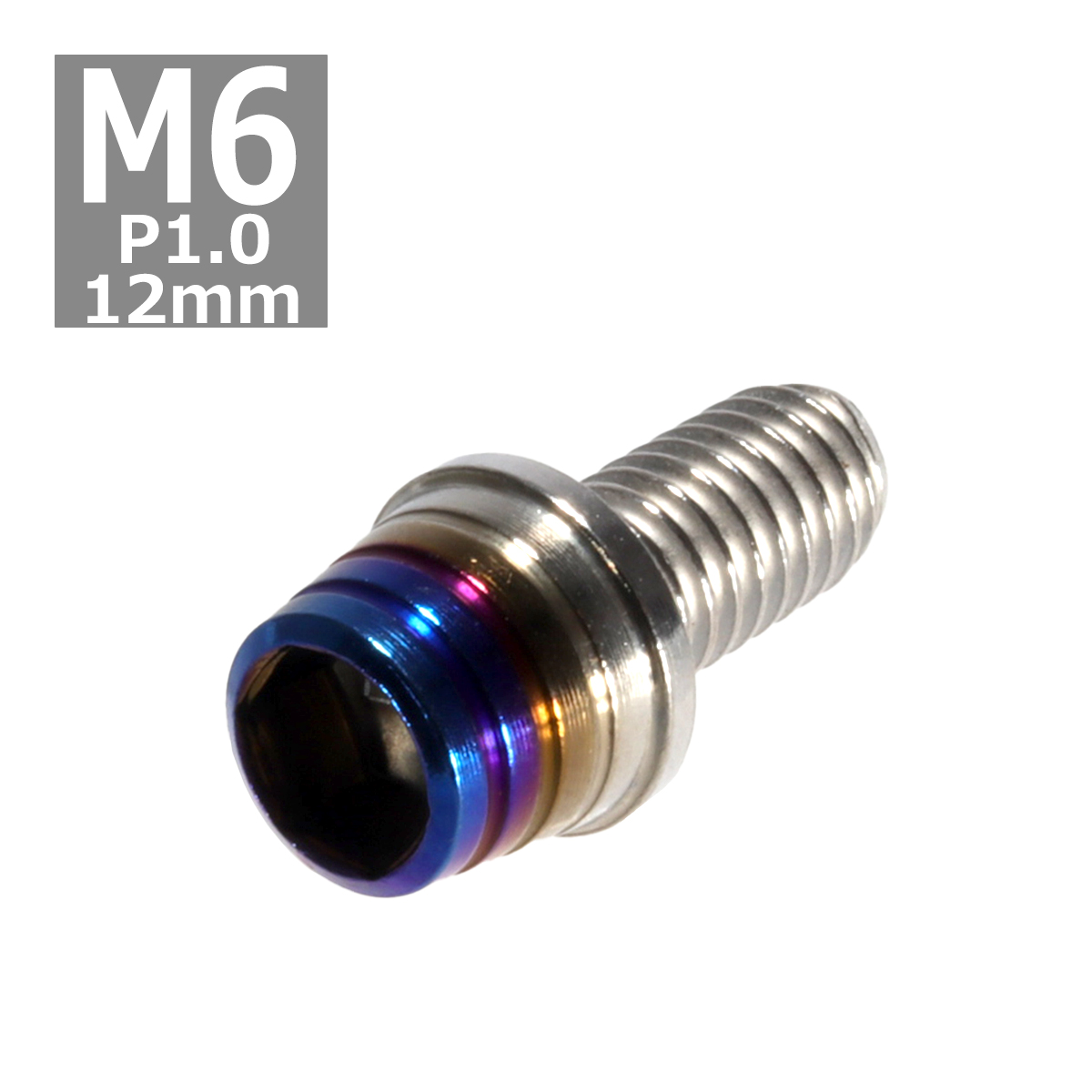 キャップボルト M6×12mm P1.0 テーパーシェル ステンレス シルバー＆焼きチタンカラー 1個 TB0848 | ブランド登録なし