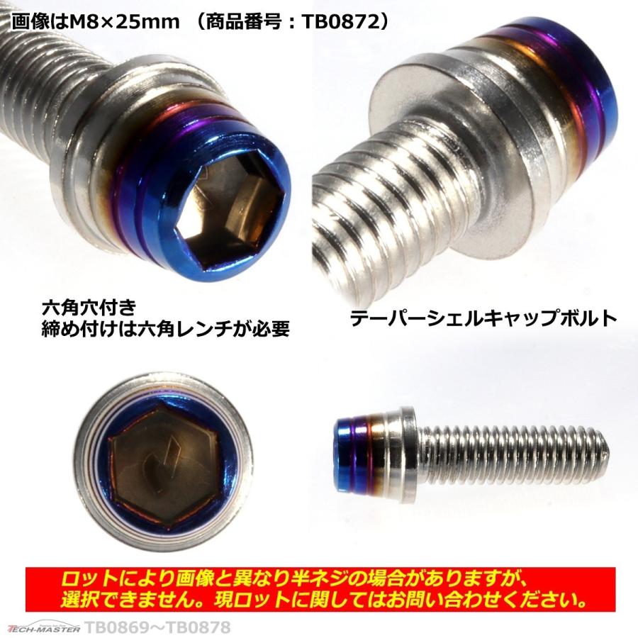 キャップボルト M8×40mm P1.25 テーパーシェル ステンレス シルバー＆焼きチタンカラー 1個 TB0875 | ブランド登録なし | 02