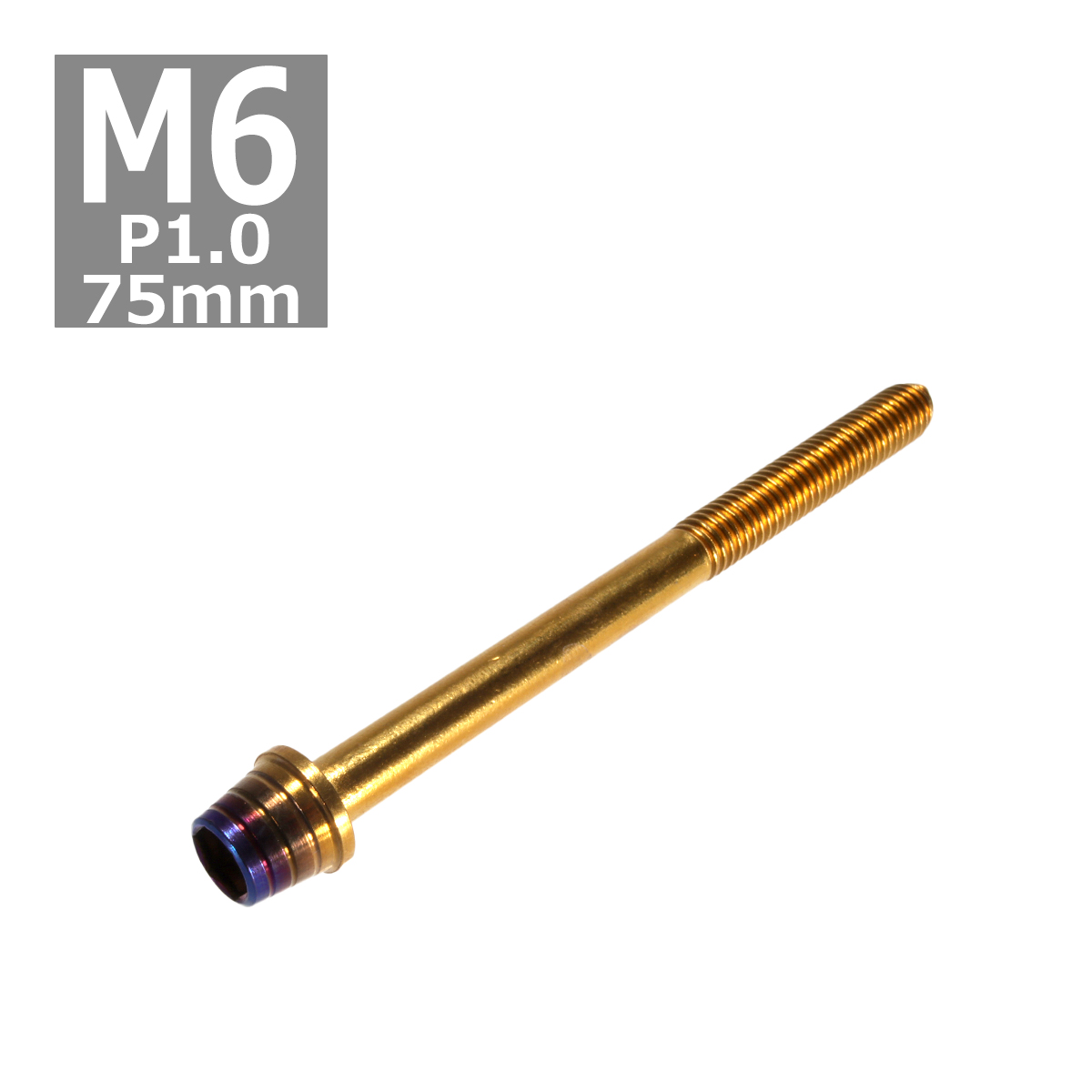 キャップボルト M6×75mm P1.0 テーパーシェル ステンレス ゴールド＆焼きチタンカラー 1個 TB0920 | ブランド登録なし
