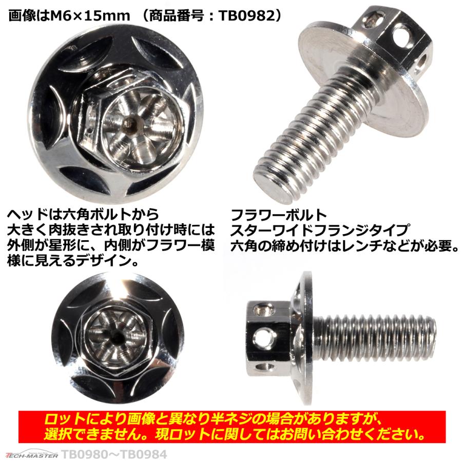 六角ボルト M6×25mm P1.0 フラワーヘッド スターワイドフランジ ステンレス シルバー 1個 TB0984 | ブランド登録なし | 02