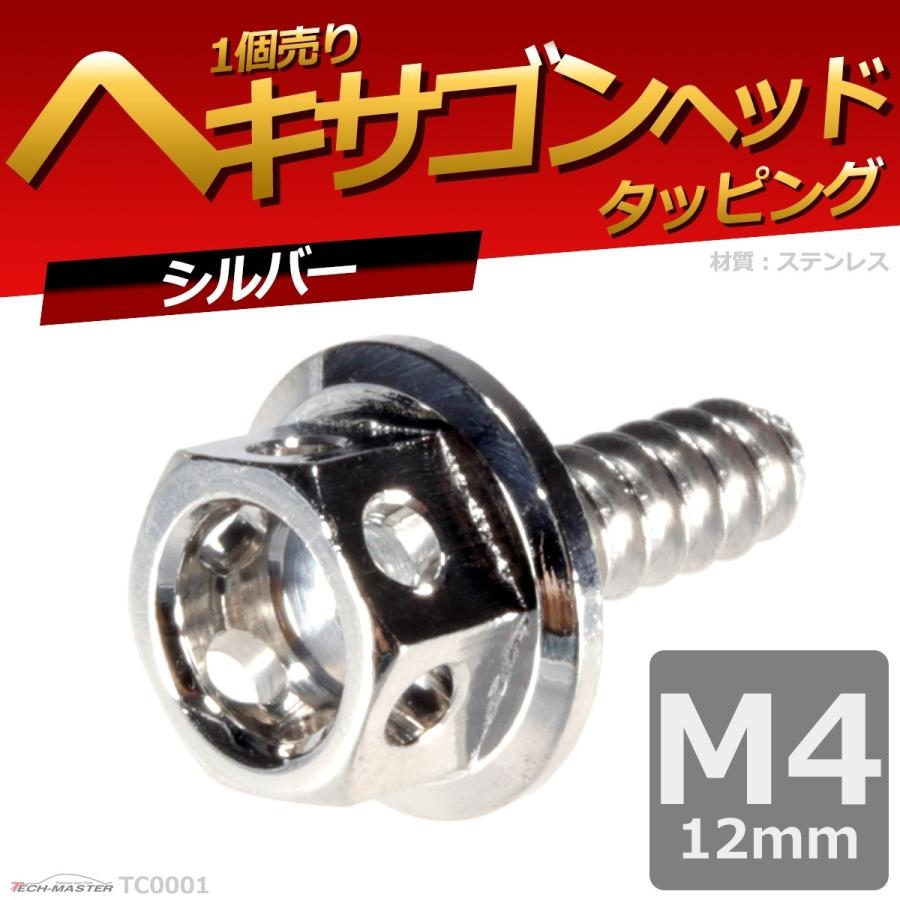 M4×12mm タッピングネジ タッピングビス タッピングボルト シルバー ステンレス 1本 TC0001 | ブランド登録なし | 01
