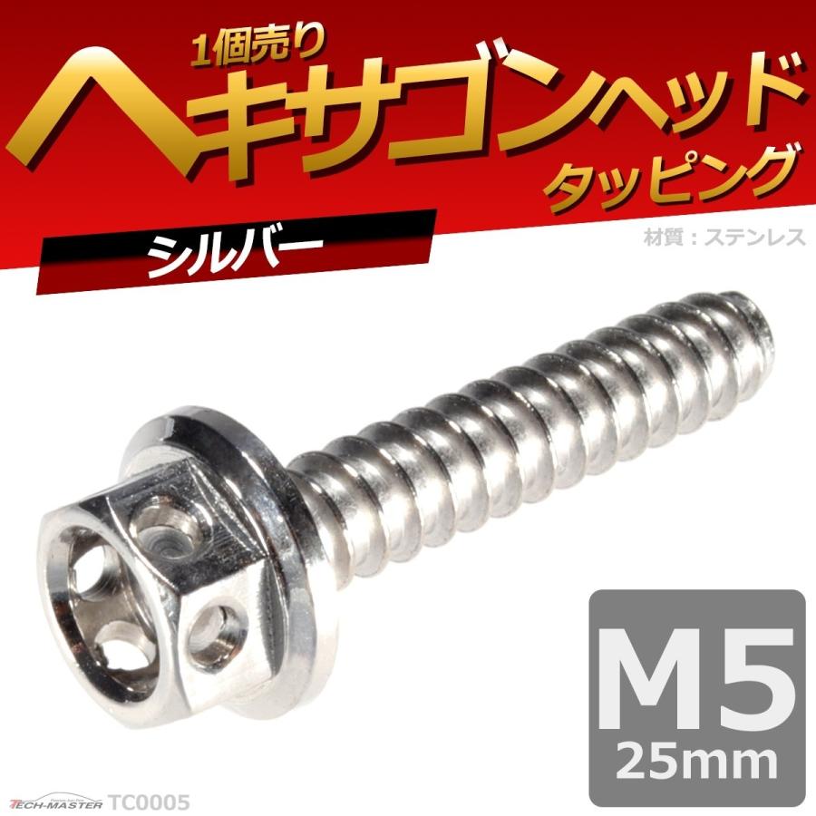 M5×25mm タッピングネジ タッピングビス タッピングボルト シルバー ステンレス 1本 TC0005 | ブランド登録なし | 01