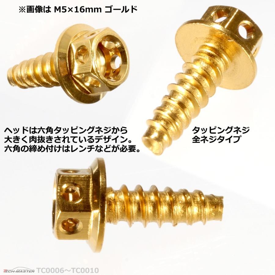 M5×20mm タッピングネジ タッピングビス タッピングボルト ゴールド ステンレス 1本 TC0009｜tech｜03