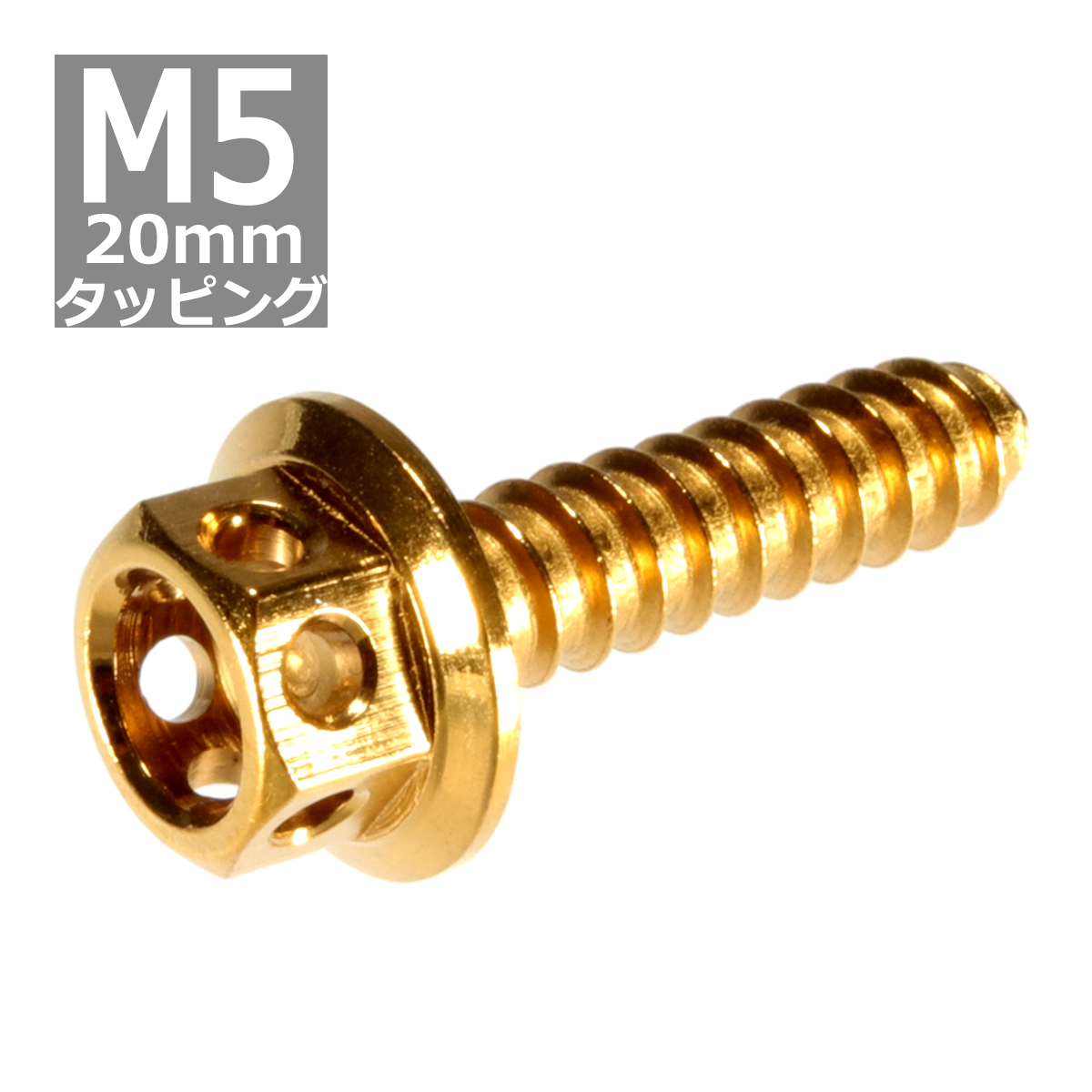 M5×20mm タッピングネジ タッピングビス タッピングボルト ゴールド ステンレス 1本 TC0009｜tech