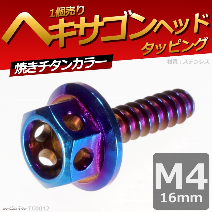 M4×16mm タッピングネジ タッピングビス タッピングボルト 焼きチタンカラー ステンレス 1本 TC0012 | ブランド登録なし | 01